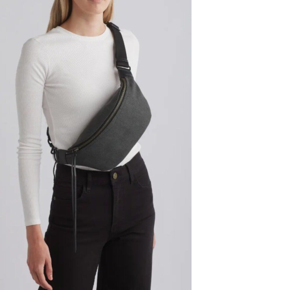 Rebecca Minkoff Bree Belt Bag Black Shellac Dark Gray